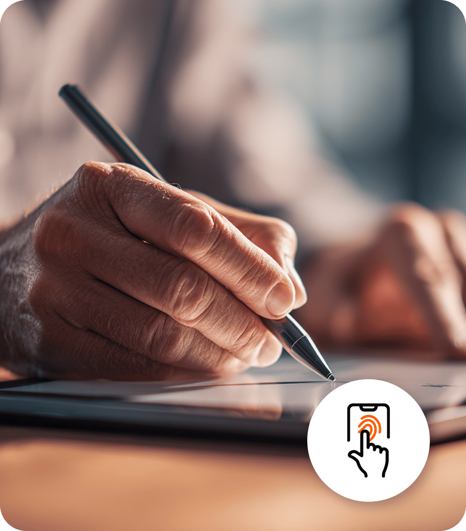 Firma sobre un dispositivo digital como representación de firma digital y autenticación