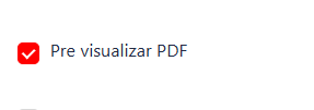 Opción Previsualizar PDF activada